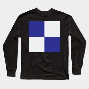 Evrton Blue and White Checkered Fan Flag Long Sleeve T-Shirt